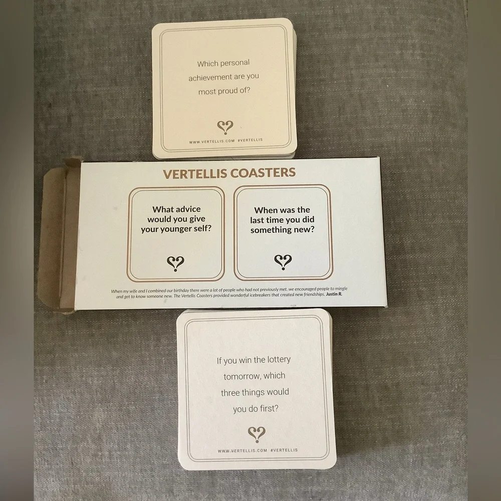 Vertellis Coasters, which are conversation starters  New in the box 🇺🇸